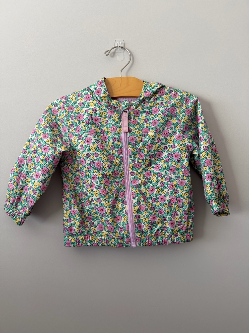Cat & Jack Floral Rain Coat in Pink and Green Size 12M